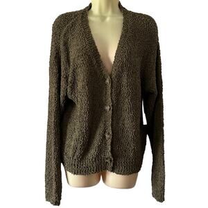 Social Standard by Sanctuary Olive Boucle Cardigan Sweater Woman's Small